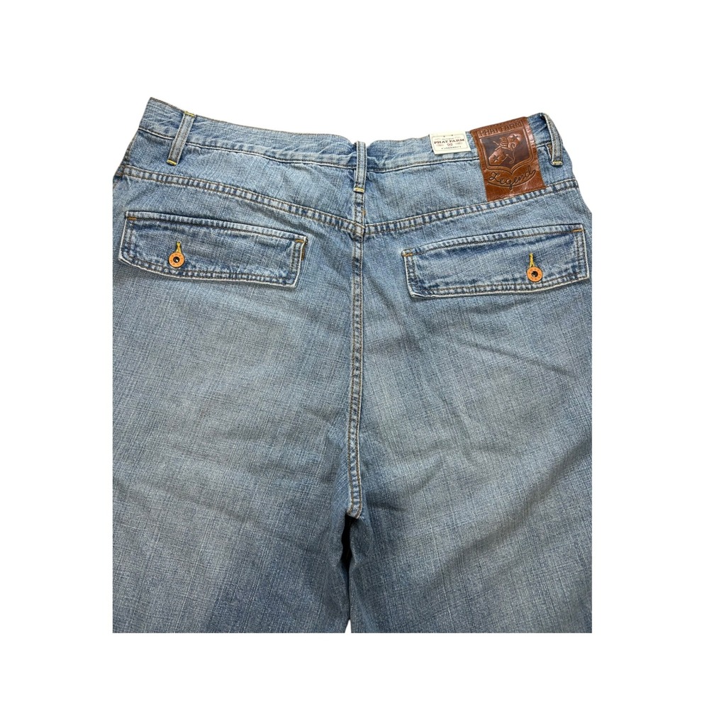 Phat Farm Legends Men 38 Blue Denim Cargo Shorts Baggy Y2K Streetwear NWT - Picture 9 of 10
